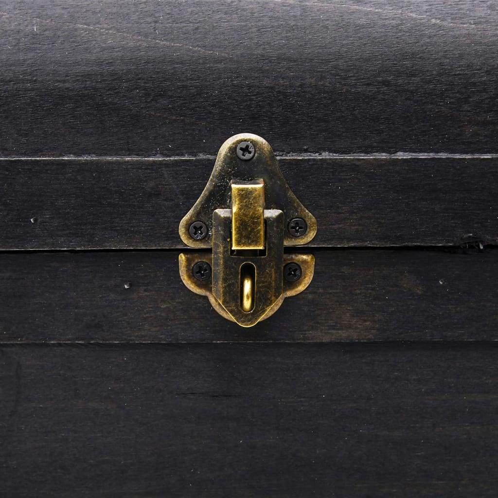 Coffre De Rangement En Bois Large Noir