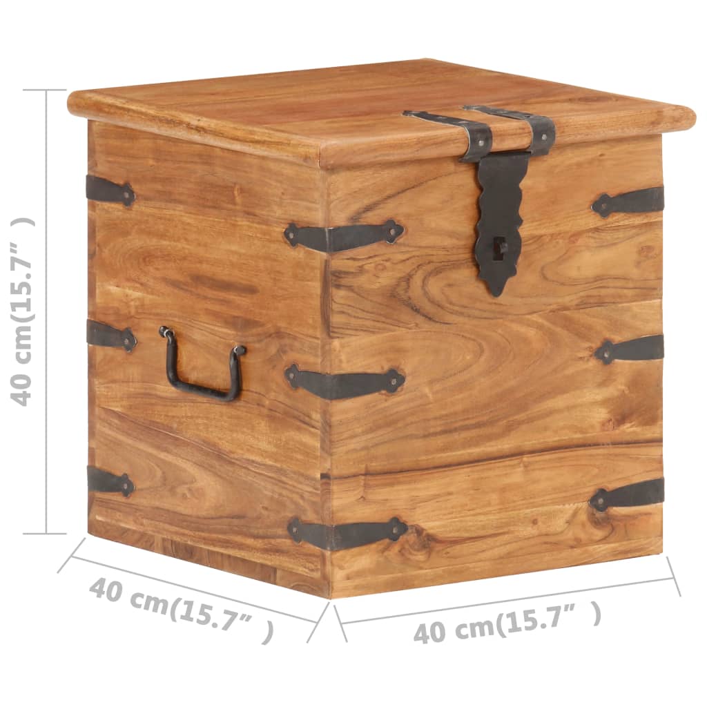 Coffre 40X40X40 Cm Bois D'acacia Solide