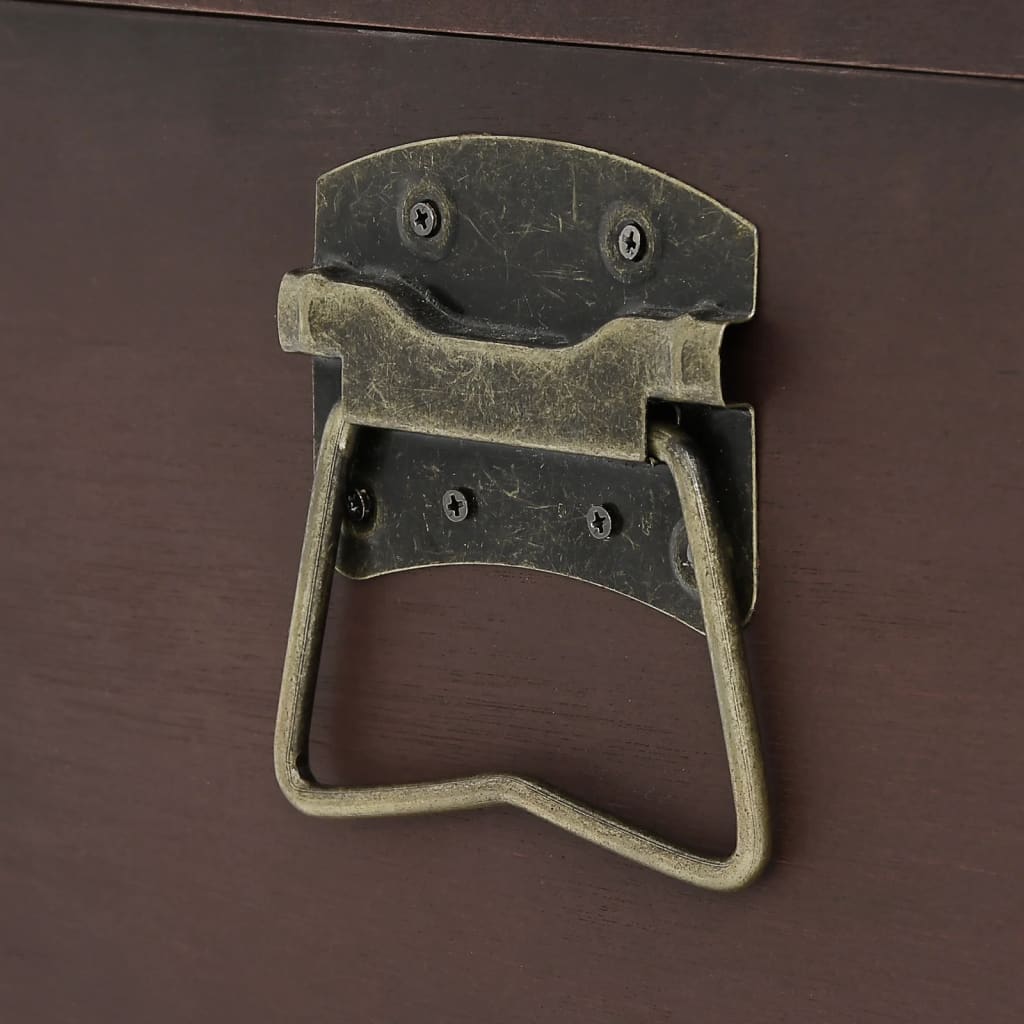 Coffre À Trésors Avec Loquets Marron Foncé Contreplaqué