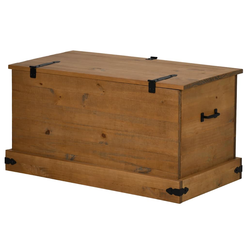 Coffre De Rangement Halden 91X48X47 Cm Bois Massif Pin