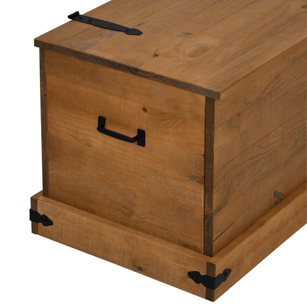 Coffre De Rangement Halden 91X48X47 Cm Bois Massif Pin
