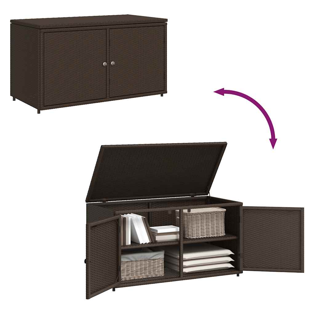 Armoire de rangement jardin marron 110x55x60,5cm résine tressée