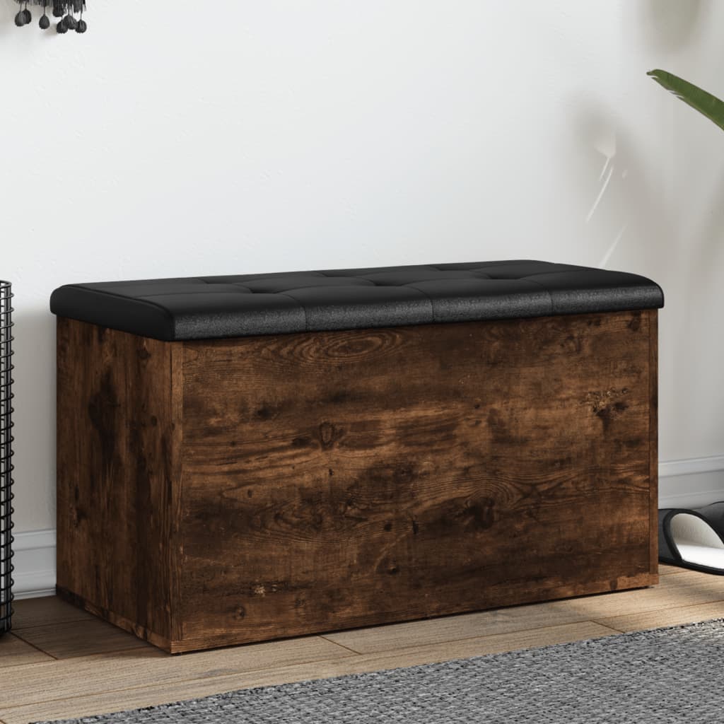 Banc de rangement avec coffre intégré | Meuble d'entrée en bois d'ingénierie solide