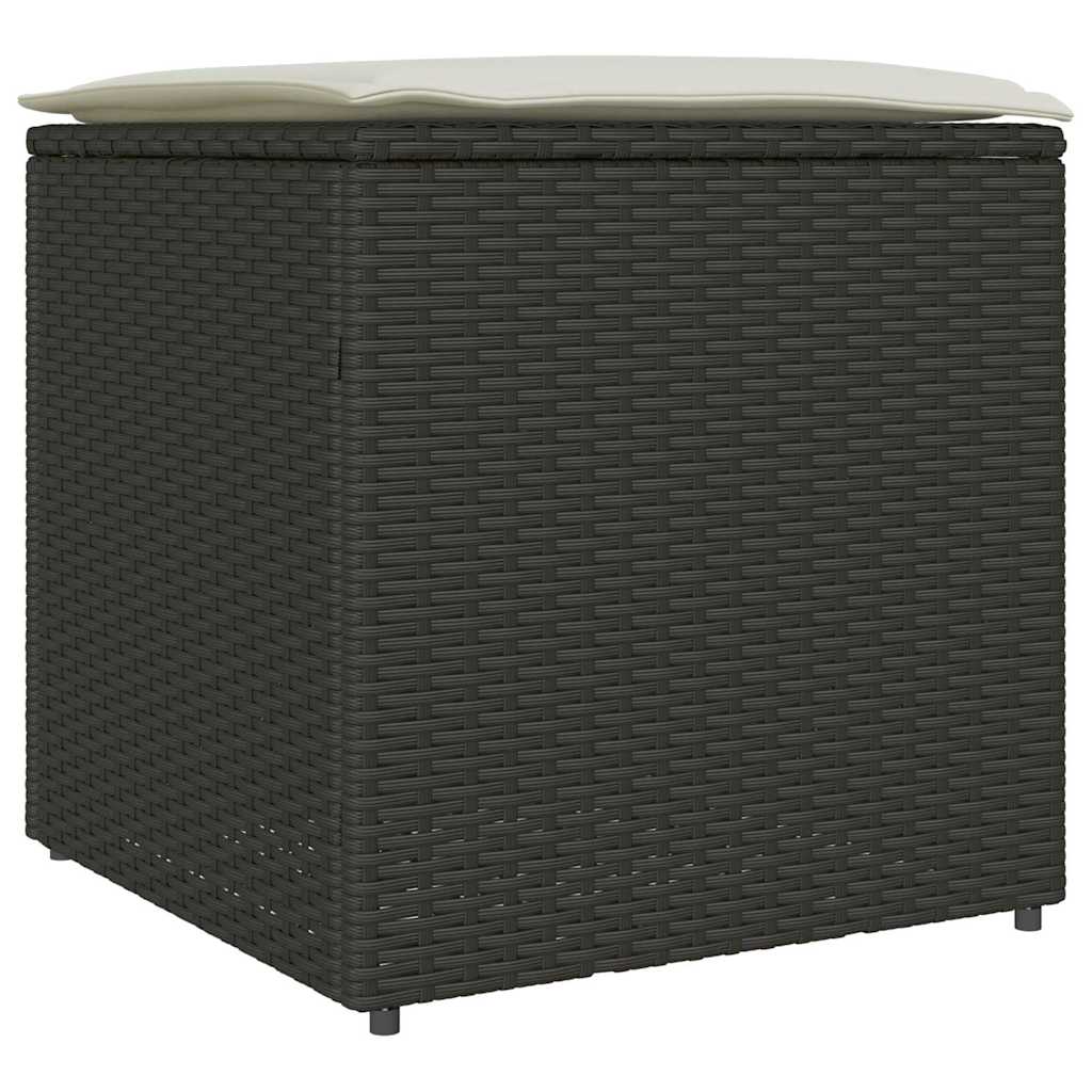 Coffre de rangement de jardin pour coussins | Boîte étanche en résine tressée avec vérins – 120x60 cm gris anthracite