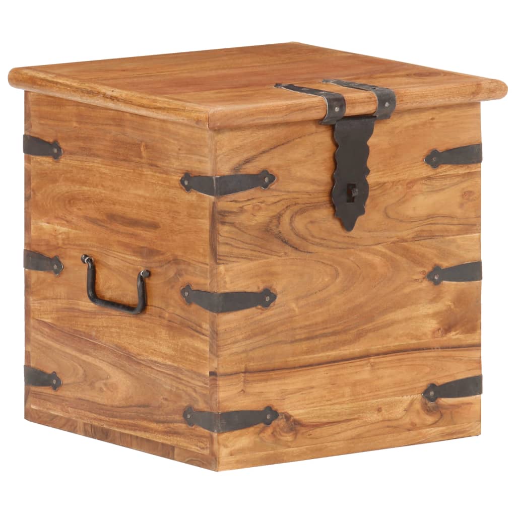 Coffre 40X40X40 Cm Bois D'acacia Solide