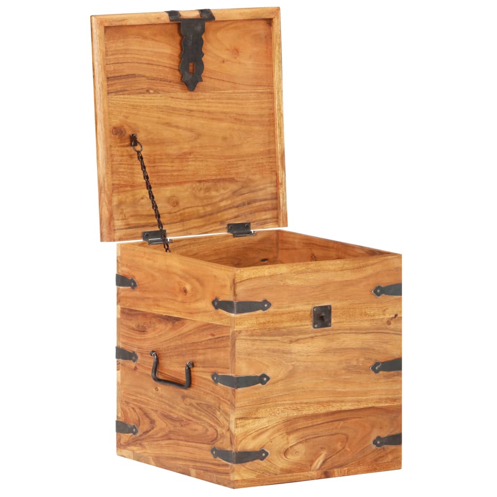 Coffre 40X40X40 Cm Bois D'acacia Solide