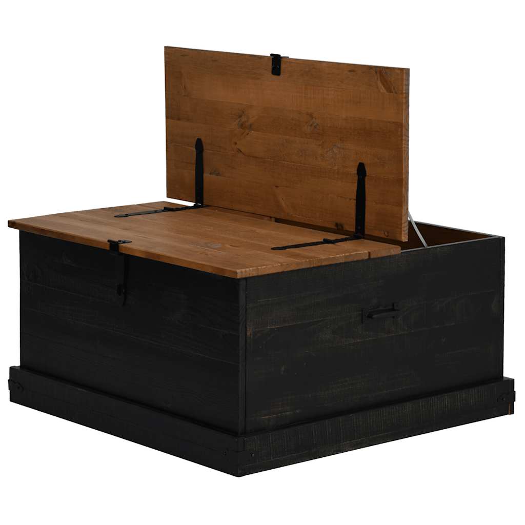Coffre De Rangement Halden 91X91X47 Cm Bois Massif Pin
