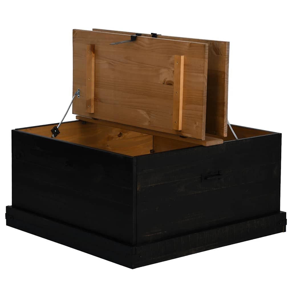 Coffre De Rangement Halden 91X91X47 Cm Bois Massif Pin