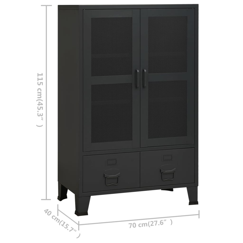 Coffre De Rangement Industriel 70X40X115 Cm Métal