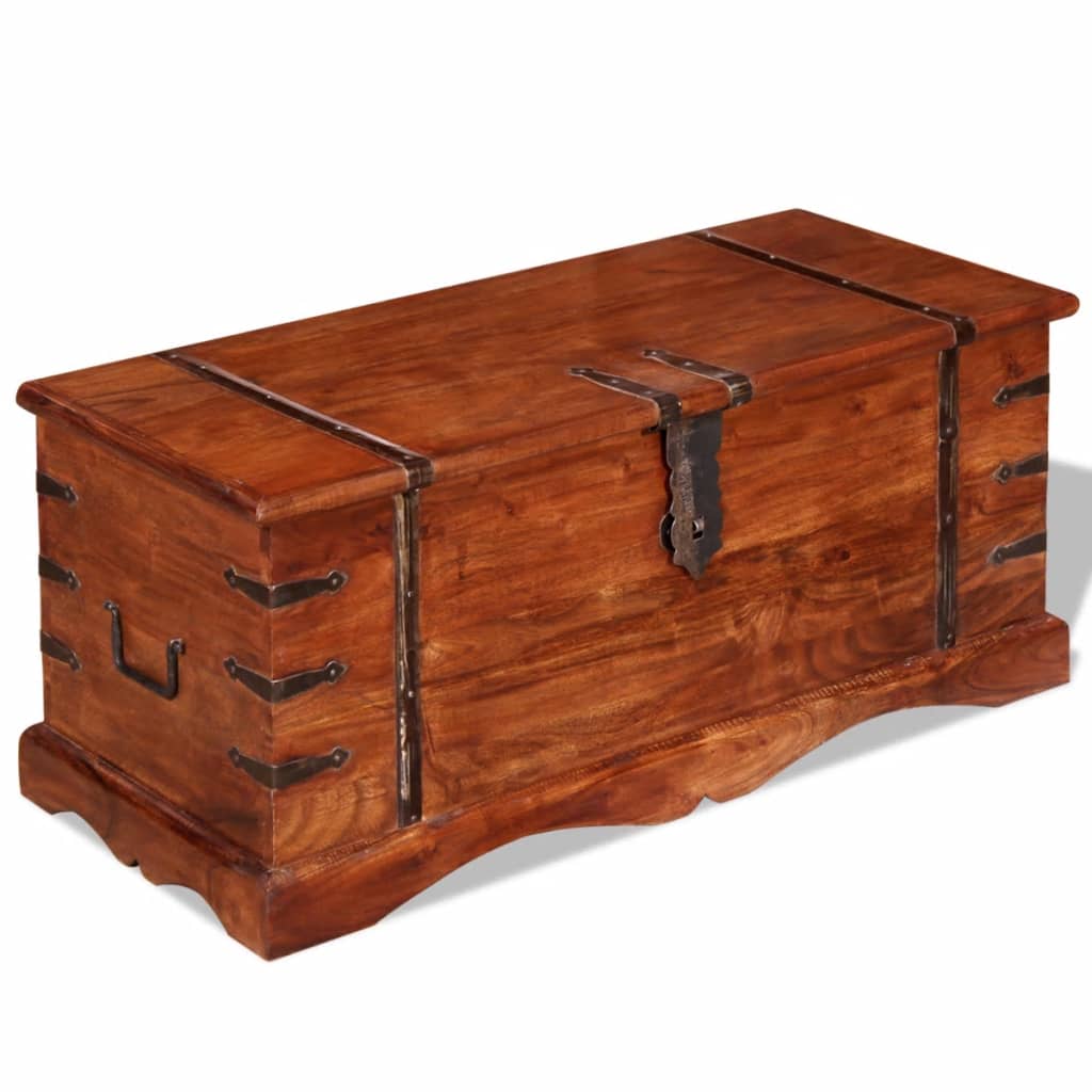 Coffre De Rangement Bois Massif
