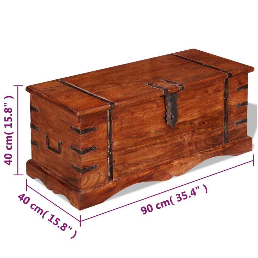 Coffre De Rangement Bois Massif