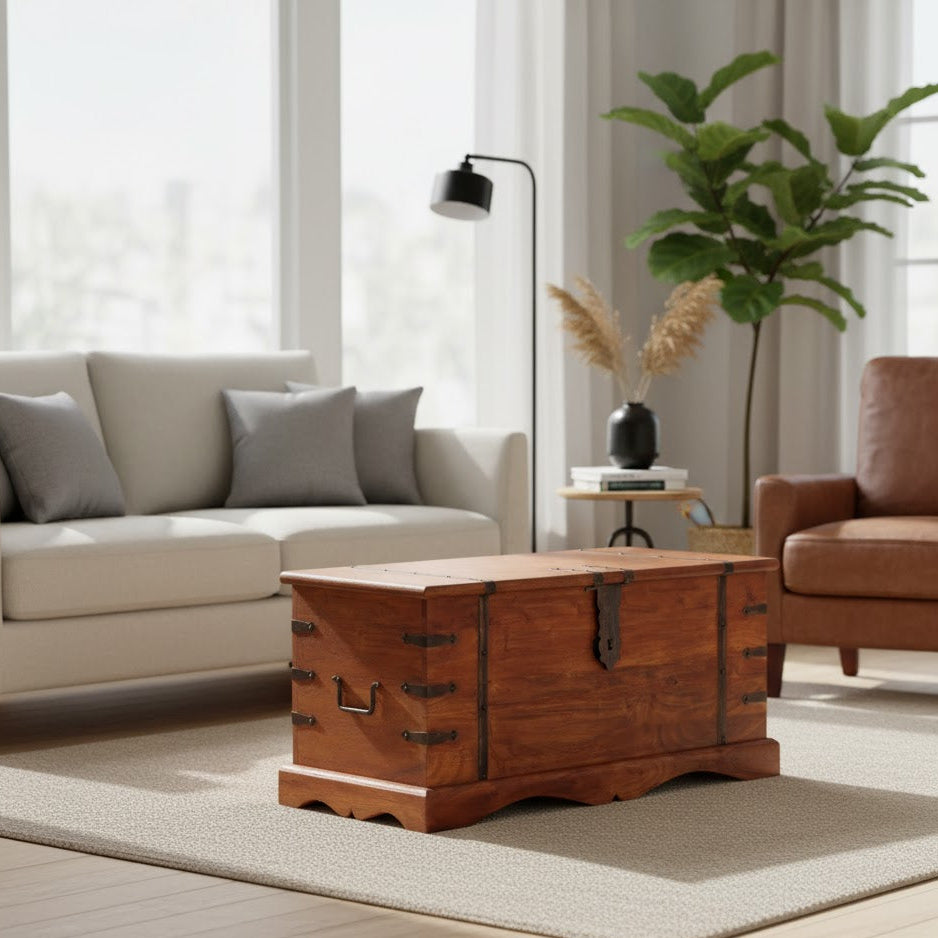 Coffre de rangement en bois vintage “Old Dock” | Style industriel rétro