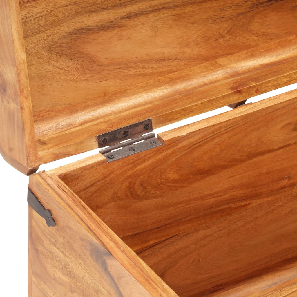 Coffre de rangement en bois d'acacia massif | Meuble de stockage extérieur et intérieur
