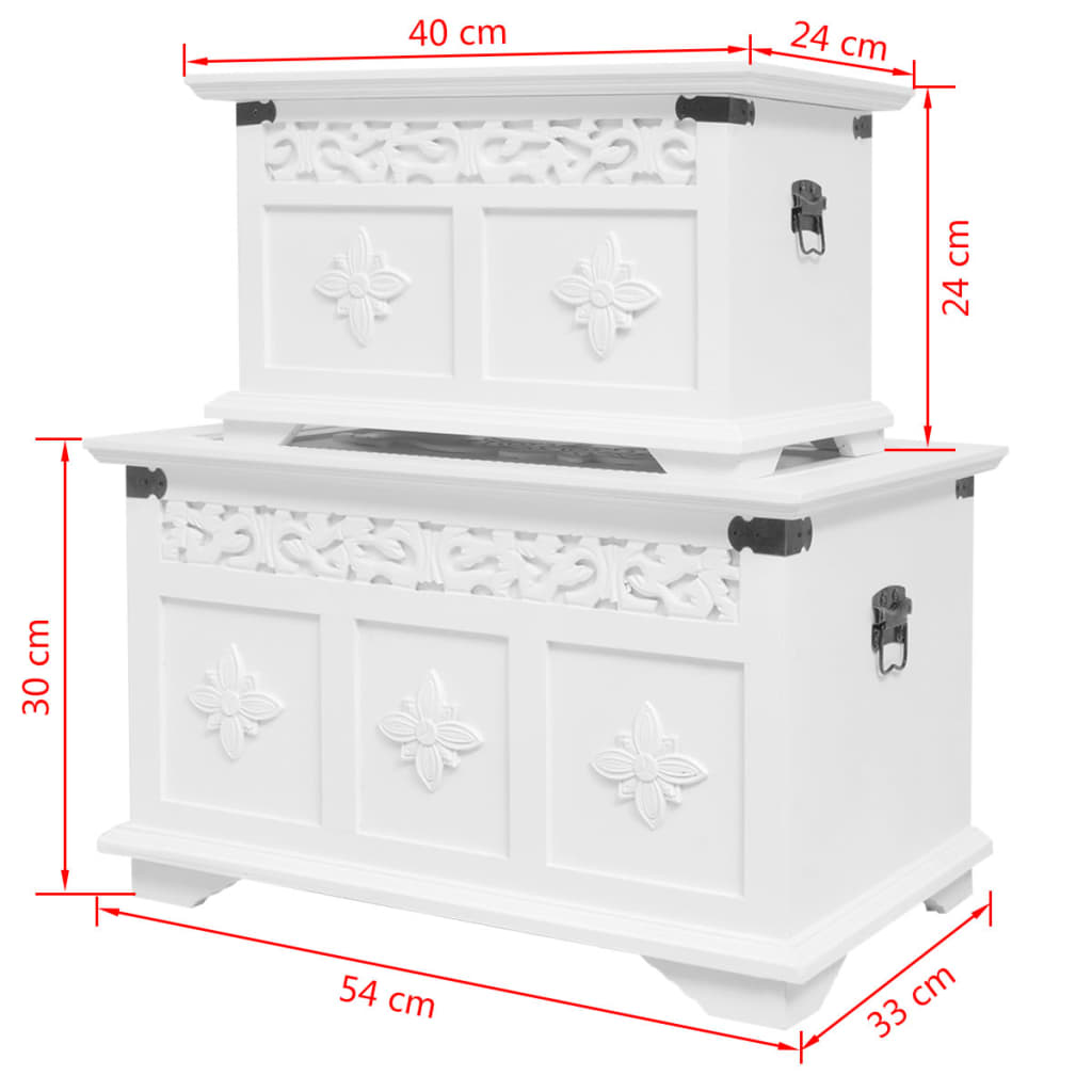 Coffres de rangement Blanc | Malle de rangement intérieure