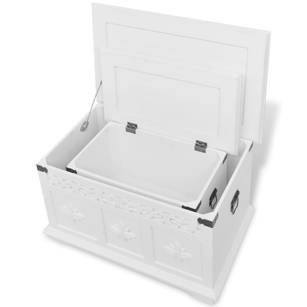 Coffres de rangement Blanc | Malle de rangement intérieure