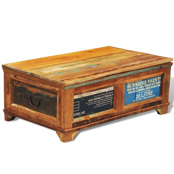 Table basse vintage avec rangement | Bois recyclé style industriel