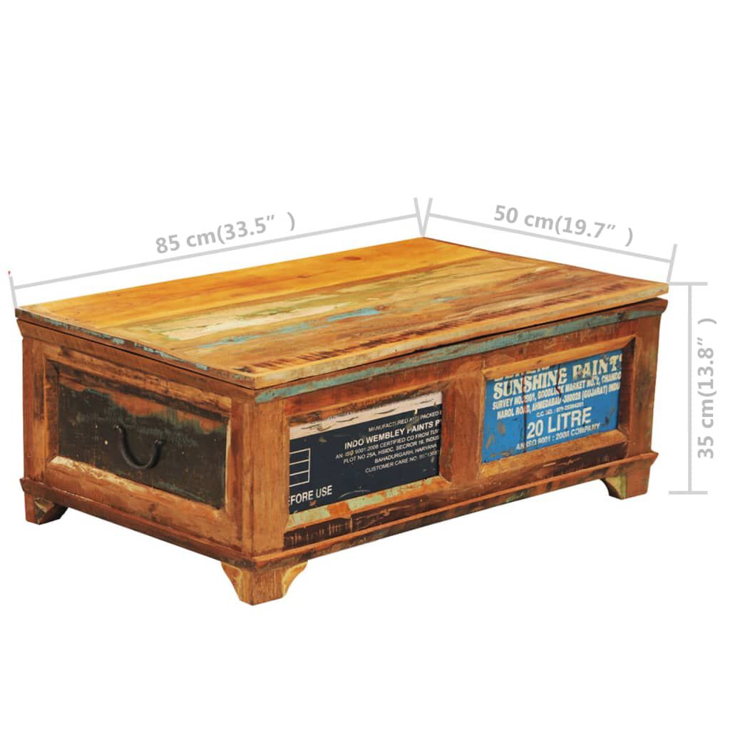 Table basse vintage avec rangement | Bois recyclé style industriel