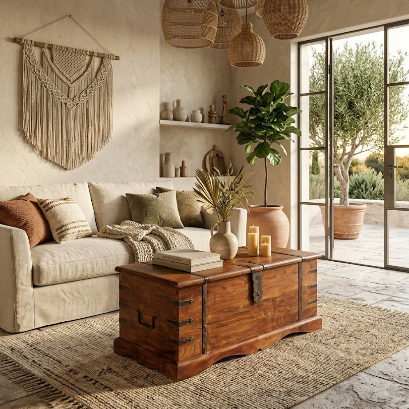 Coffre de rangement en bois vintage “Old Dock” | Style industriel rétro