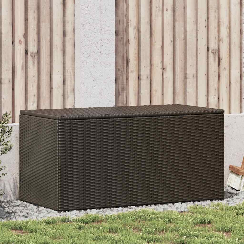 Coffre de jardin résine tressée marron - vue de face