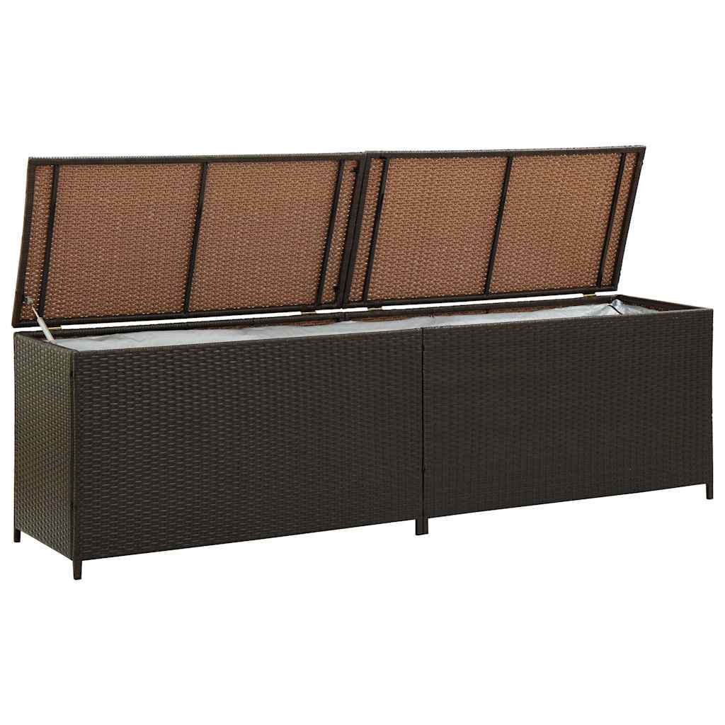 Coffre de jardin résine tressée marron - dimensions disponibles