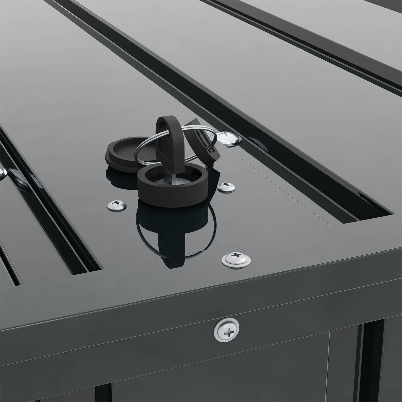 Coffre de Rangement Exterieur Noir 101 x 82 x 50 cm Acier