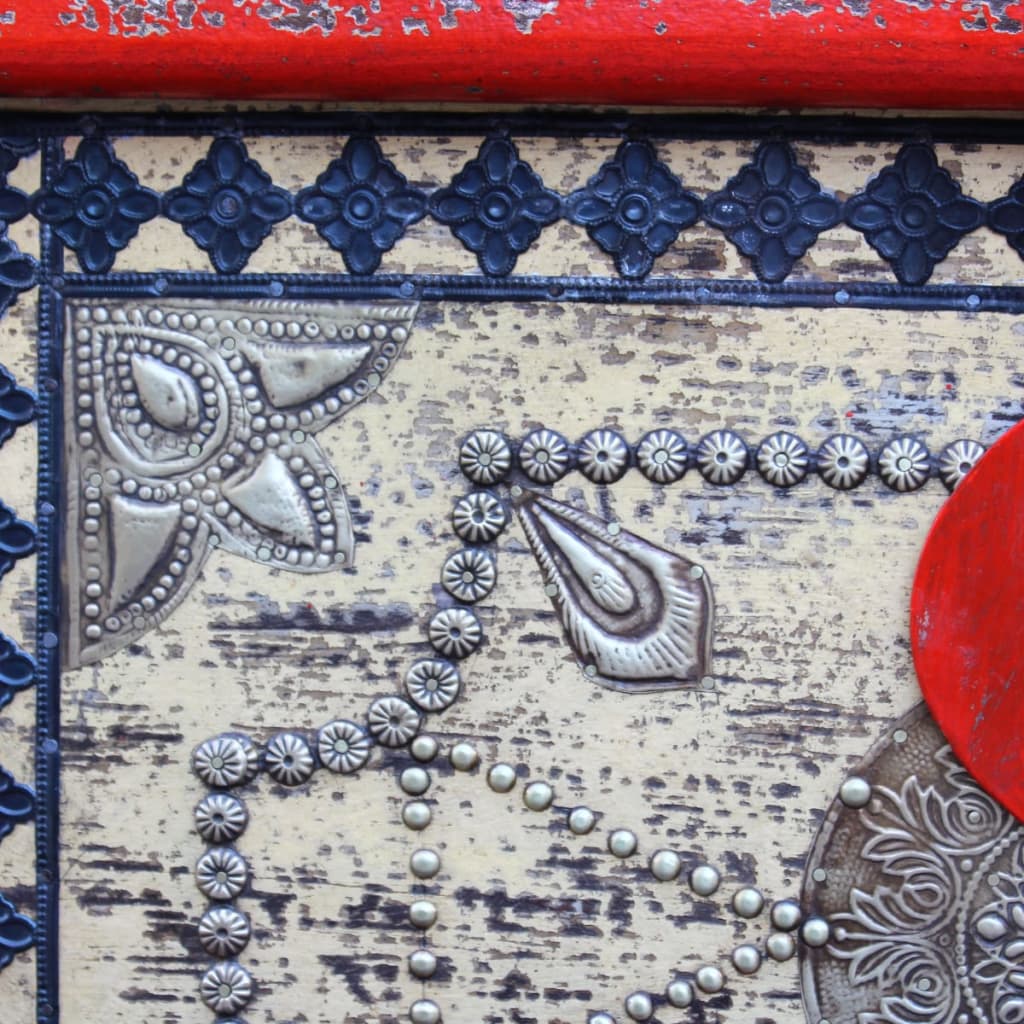 Coffre de rangement Bois de manguier rouge 80 x 40 x 45 cm